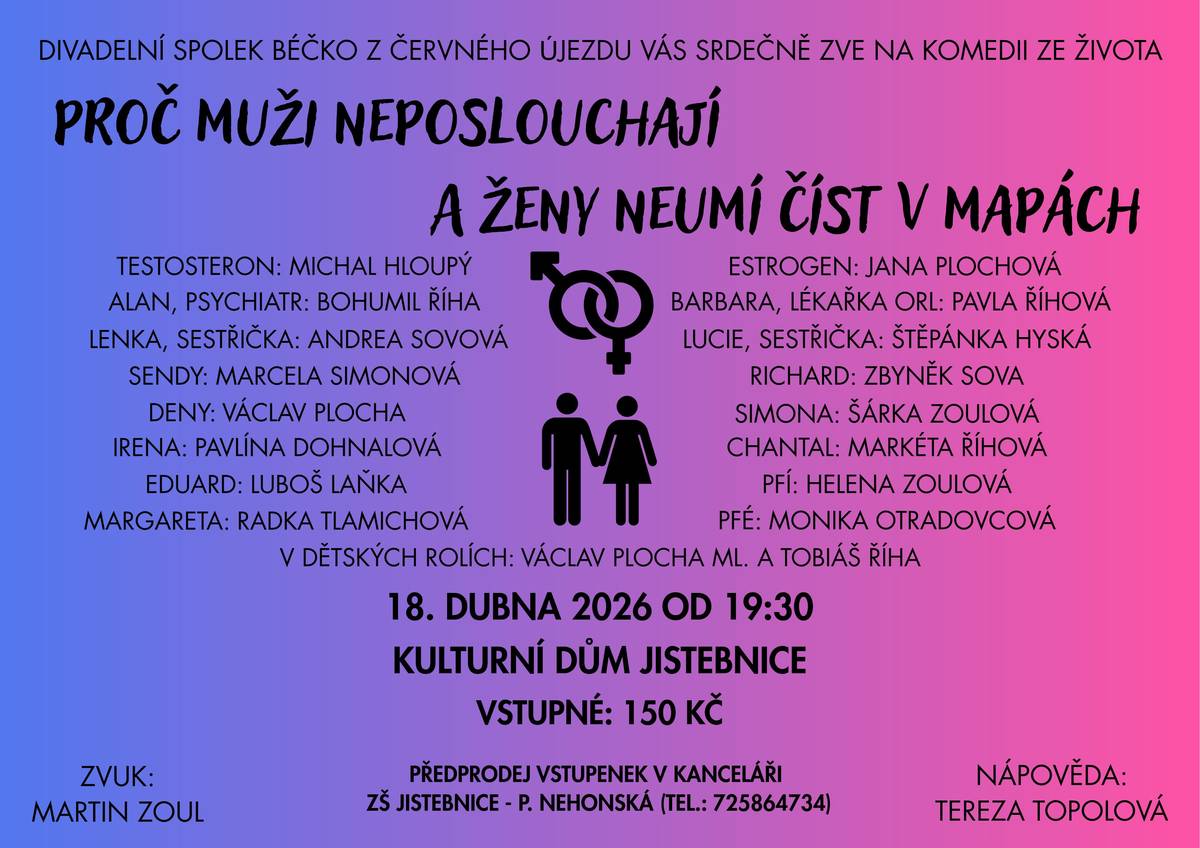 18. dubna 2026 od 19:30 hod. - KD Jistebnice