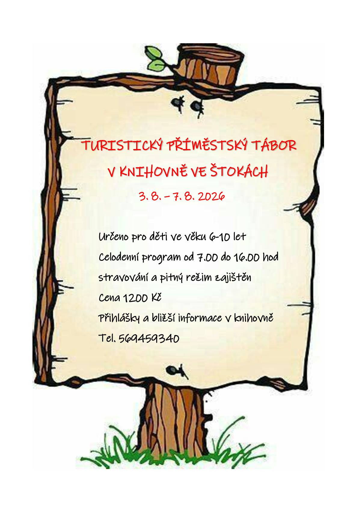 Nabídka příměstských táborů v knihovně ve Štokách