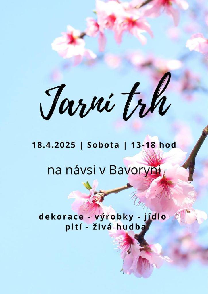 Přijďte již na tradiční trhy v Bavoryni, které se uskuteční 18.4. na návsi od 13:00