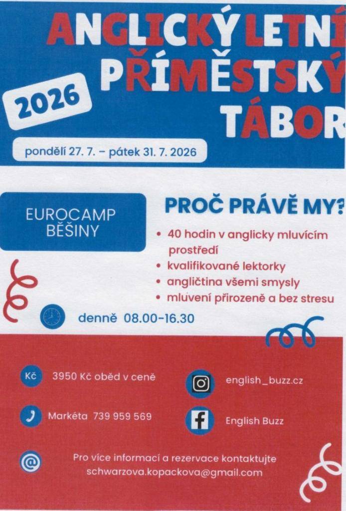 Anglický letní příměstský tábor