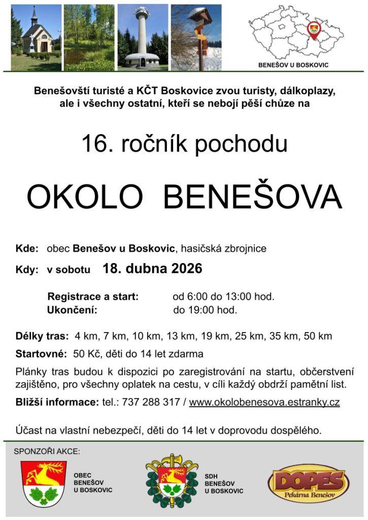 16. ročník pochodu OKOLO BENEŠOVA