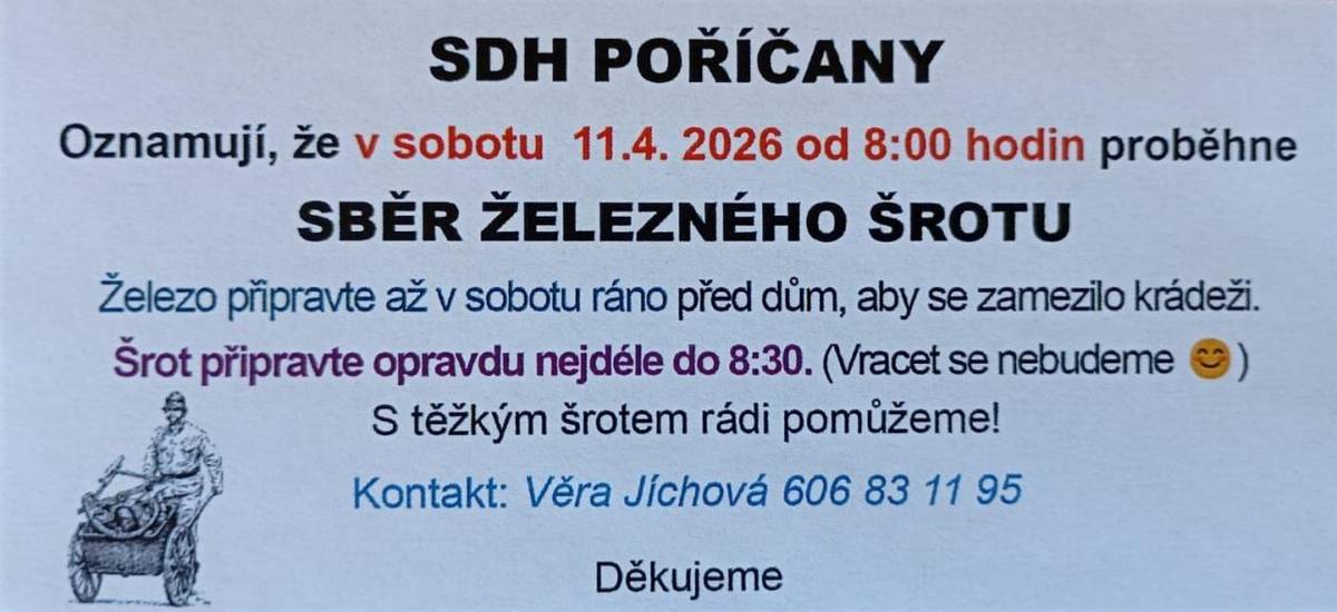 pořádá SDH Poříčany