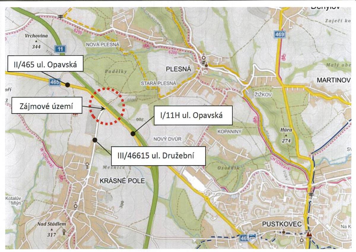 Dne 13.04.2026 začne přestavba křižovatky silnic II/465 ul Opavská a III/46615 ul. Družební v Ostravě-Krásném Poli. Řidiče čeká omezení.
