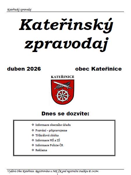 Zpravodaj duben 2026