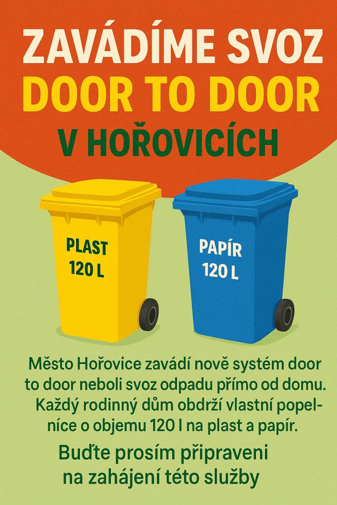 Vážení občané,  dovolujeme si Vás informovat o zavedení multikomoditního sběru v režimu DOOR TO DOOR.