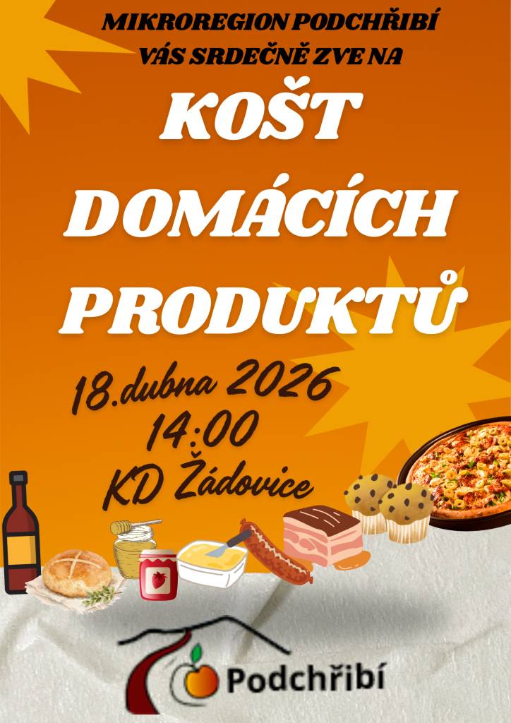 Přijďte ochutnat to nejlepší z našeho regionu.    Mikroregion Podchřibí vás srdečně zve na tradiční košt domácích produktů, kde na vás čekají poctivé chutě, vůně a setkání s lidmi, kteří tvoří srdcem.