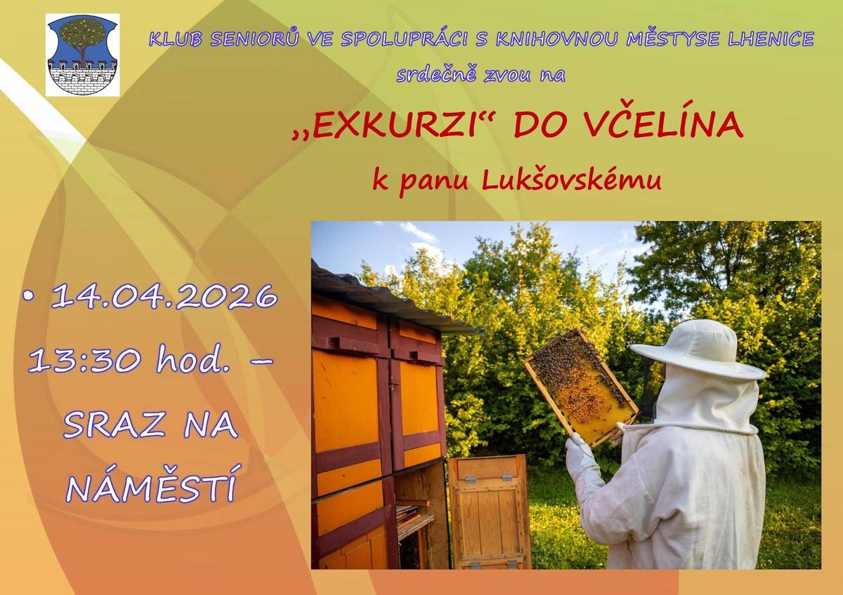 Klub seniorů zve 14. dubna všechny zájmce na "exkurzi" do včelína k panu Lukšovskému.