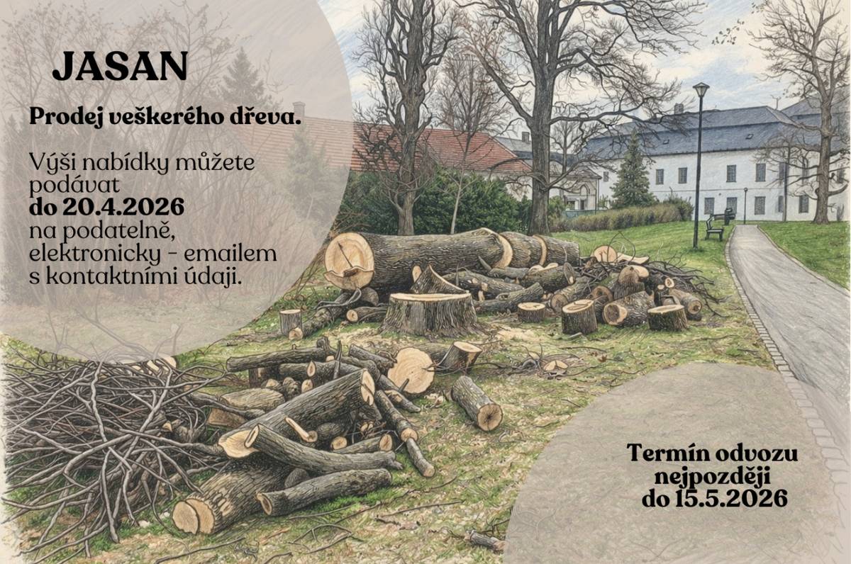 Městys Litultovice nabízí dřevo k prodeji.