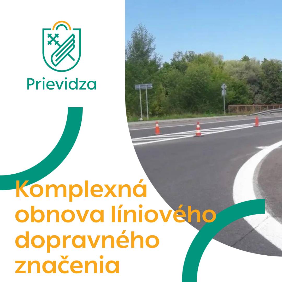 Od dnešného dňa sa na území mesta Prievidza začínajú práce na komplexnej obnove líniového dopravného značenia. 🔧 Predpokladané trvanie prác je približne 4 až 5 pracovných dní. ⏸️ V piatok budú práce prerušené z dôvodu zvýšenej intenzity dopravy. Počas realizácie môže dôjsť k dočasným dopravným obmedzeniam. Žiadame vodičov o trpezlivosť, ohľaduplnosť a zvýšenú pozornosť pri prejazde dotknutými úsekmi. Ďakujeme za rešpektovanie dočasných obmedzení a za váš prístup, ktorým prispievate k bezpečnejšej doprave v našom meste.