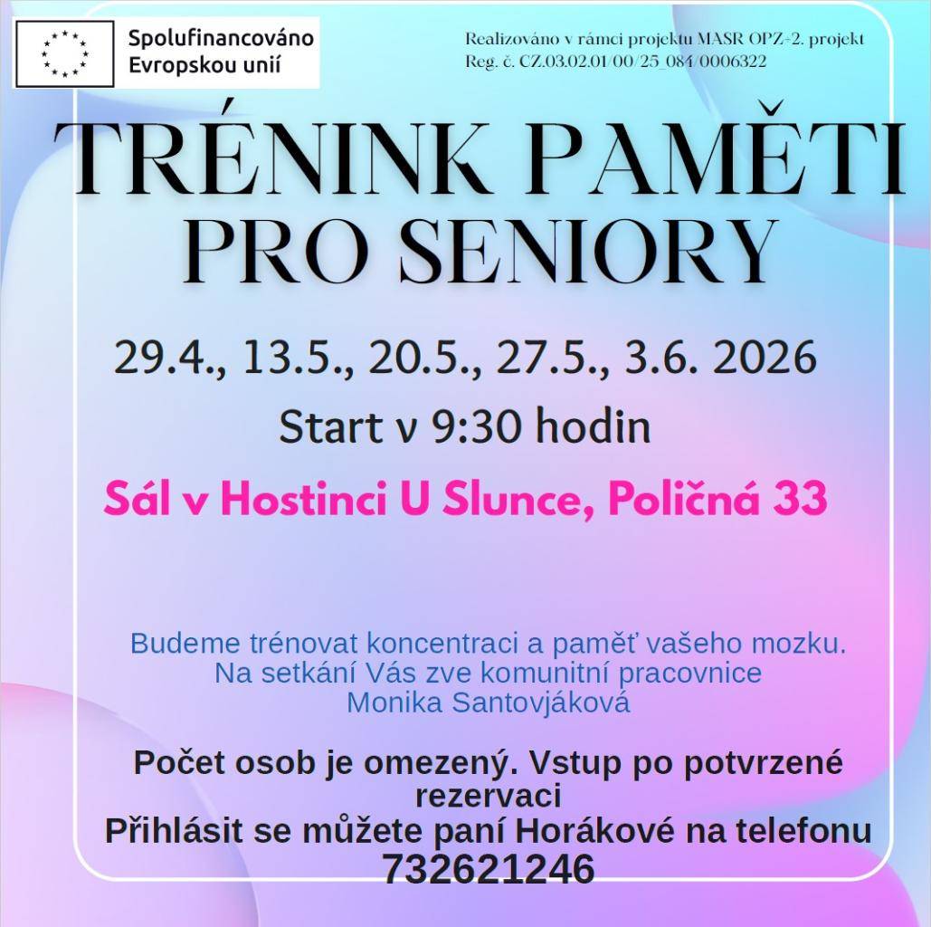 Prosíme, aby se hlásili zájemci, kteří jsou schopni dostavit se ve všechny uvedené termíny, lekce na sebe totiž tématicky navazují. Děkujeme