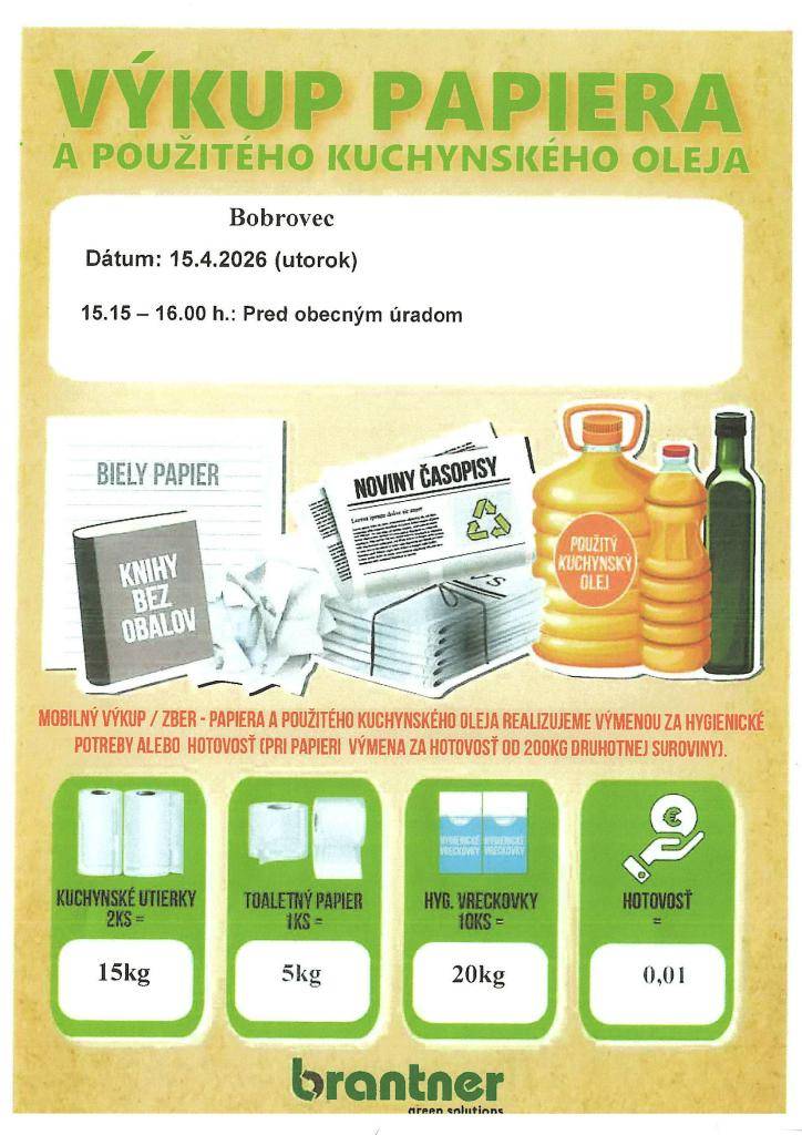 Výkup papiera a použitého oleja