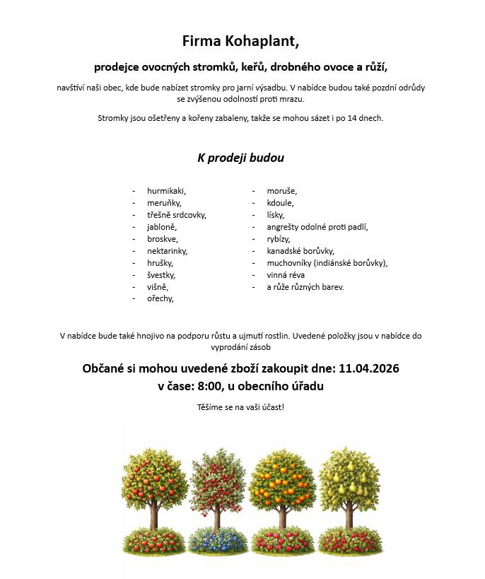 11.4.2026, 8:00, u OÚ