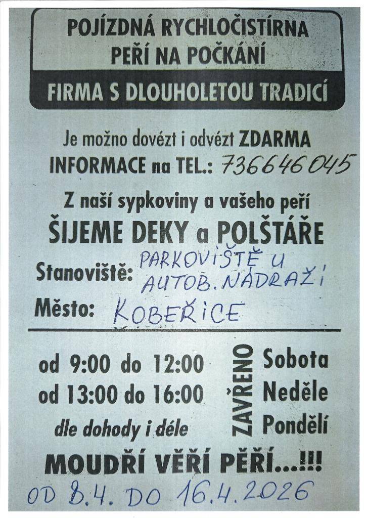 Pojízdná rychločistírna peří