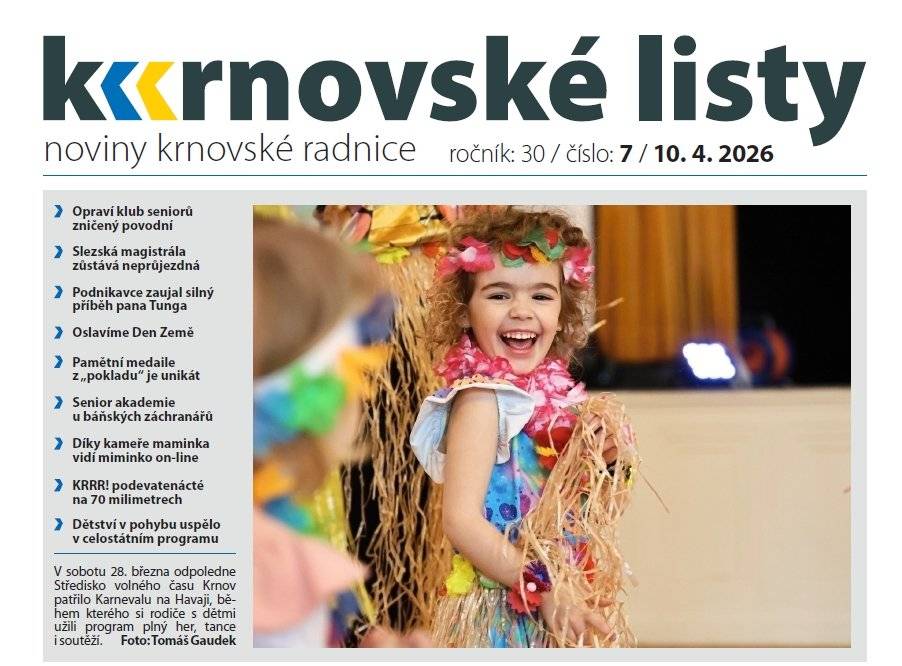 Dnes vyšly Krnovské listy. Nabízíme Vám je v elektronické podobě, v tištěné verzi městský zpravodaj najdete na obvyklých distribučních místech.