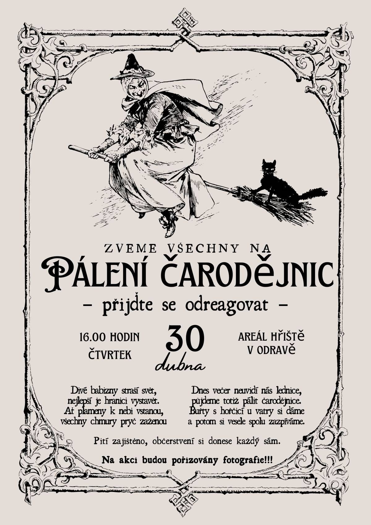 Srdečně zveme všechny občany na "Pálení čarodějnic" dne 30.4.2026. Přijďte se odreagovat od všedních starostí. S pozdravem, OÚ Odrava