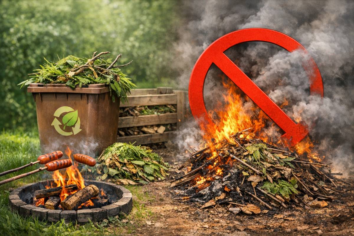 Upozorňujeme občany, že je zakázáno spalovat biologicky rozložitelný odpad ze zahrad za účelem jeho odstranění. Je nezbytné ukládat větve, trávu a listí výhradně do hnědých nádob na biologicky rozložitelný odpad nebo je kompostovat.
