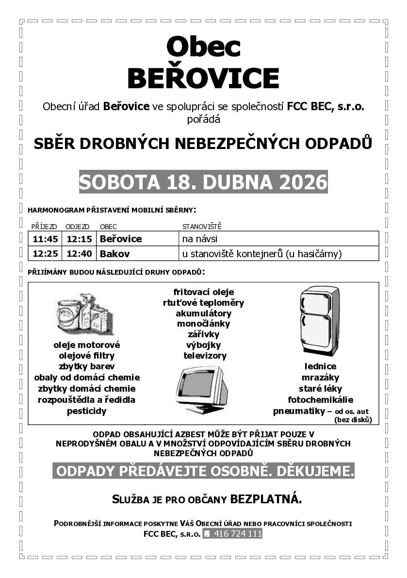 Sběr drobných nebezpečných odpadů