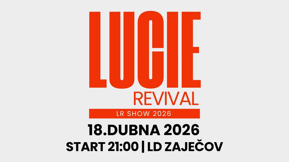 Obec Zaječov všechny srdečně zve na koncert LUCIE REVIVAL, který proběhne 18.4.2026 od 21:00 h v LD Zaječov. Prostory sálu budou otevřené od 20:00 h. Vstupné 300 Kč.