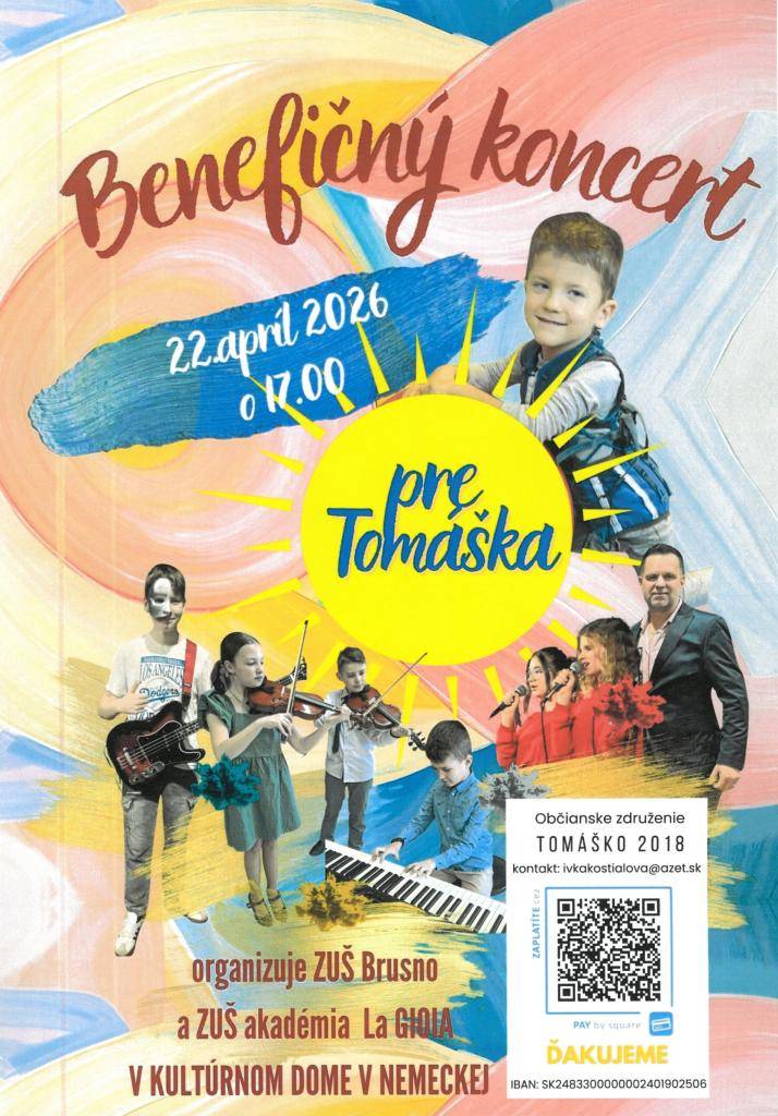 22.4.2026 o 17:00 hod., organizuje ZUŠ Brusno a ZUŠ akadémia LA GIOIA v kultúrnom dome v Nemeckej.