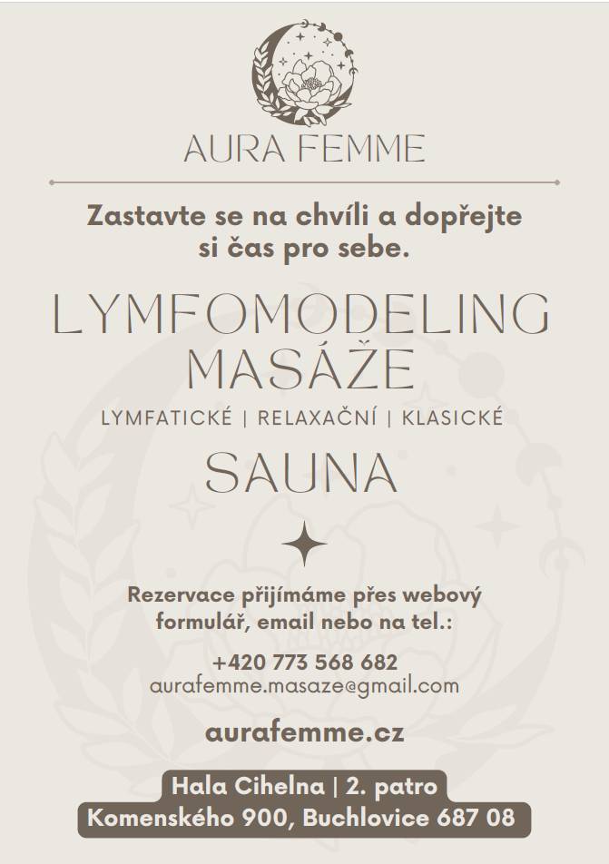- lymfomodeling, masáže a sauna v hale CIHELNA