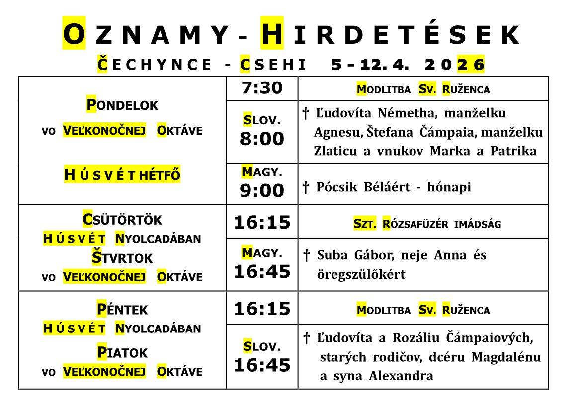 omšový poriadok - miserend