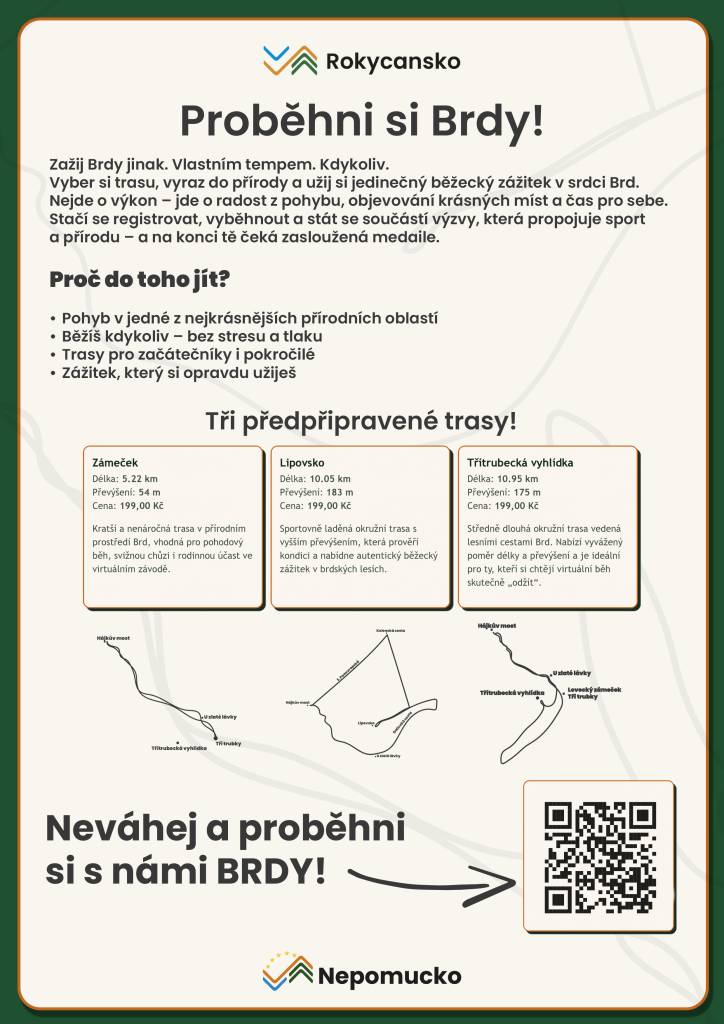 Připojte se k běžecké výzvě v Brdech a zažijte jedinečný zážitek v přírodě. Můžete si vybrat z tří předpřipravených tras, které jsou vhodné pro všechny úrovně běžců. Stačí se registrovat a můžete se pustit do objevování krás přírody a užít si radost z pohybu.