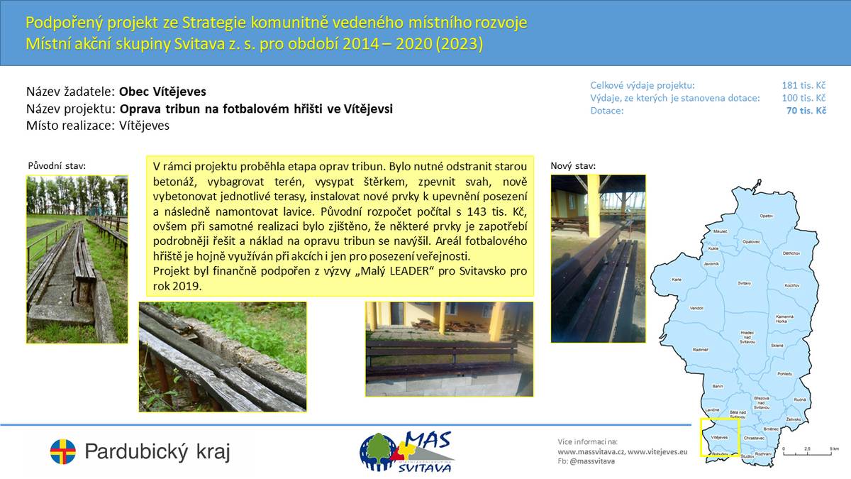 Oprava tribun na fotbalovém hřišti ve Vítějevsi – dotace