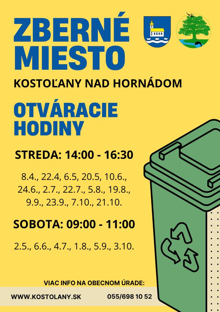 Harmonogram sprístupnenia veľkokapacitných kontajnerov