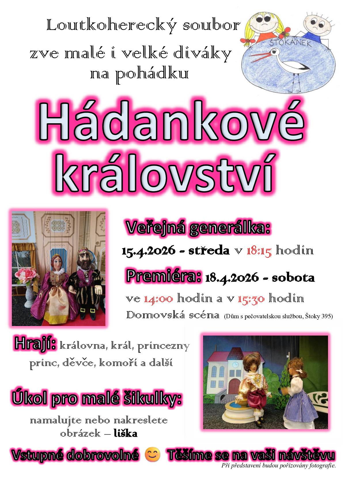 LS Štokánek zve na pohádku Hádankové království. .