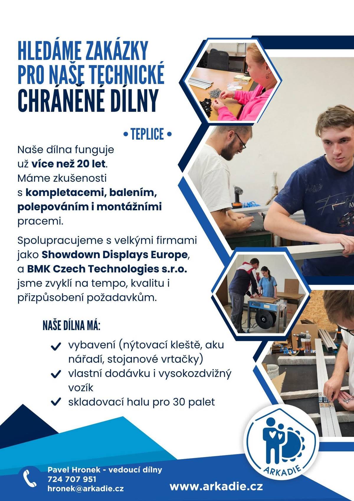 Technické chráněné dílny v Teplicích hledají dlouhodobé zakázky.