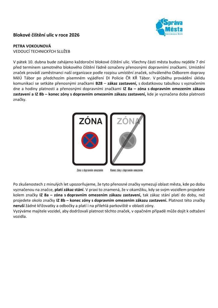 Blokové čištění 2026
