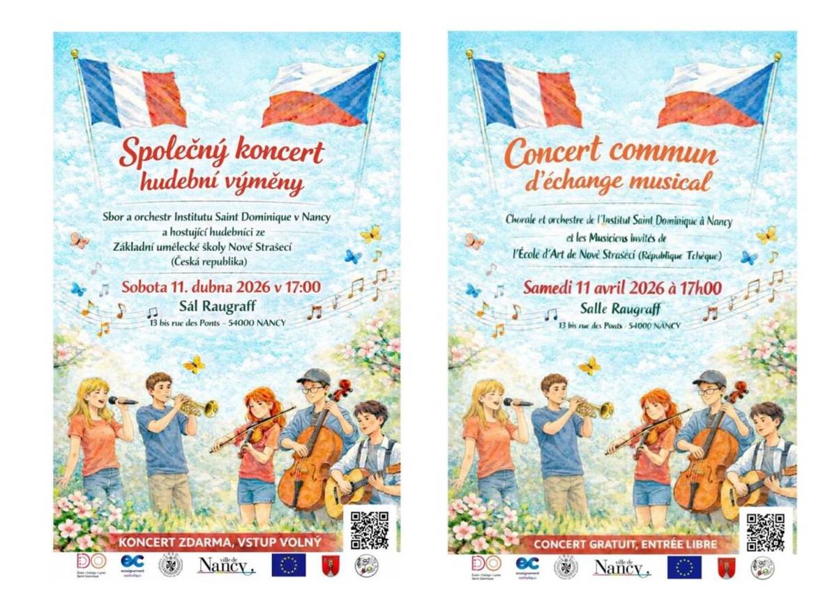 V sobotu 11. dubna proběhne společný koncert Institutu Sain Dominique v městě Nancy (Francie) a hudebníků ze Základní umělecké školy z našeho města. Držíme všem palce a těšíme se na zážitky. Jan Bureš