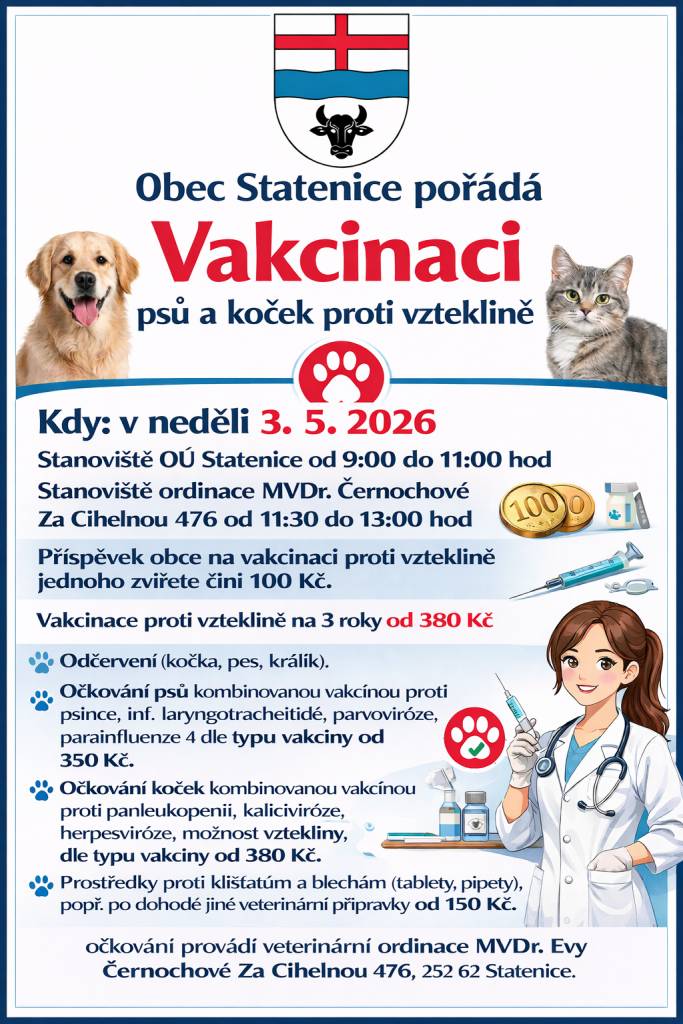 Vakcinace psů a koček 2026