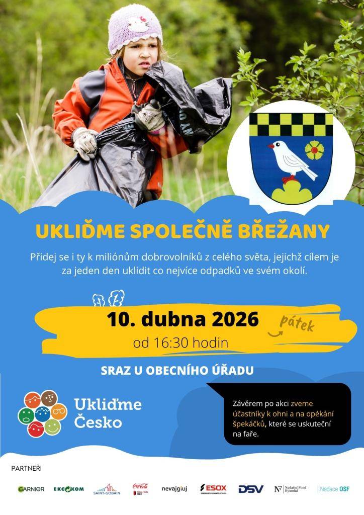 Zveme všechny dobrovolníky k úklidu naší obce. Úklidové pomůcky samozřejmostí. Závěr akce je táborák na místní faře. Špekáčky s sebou.