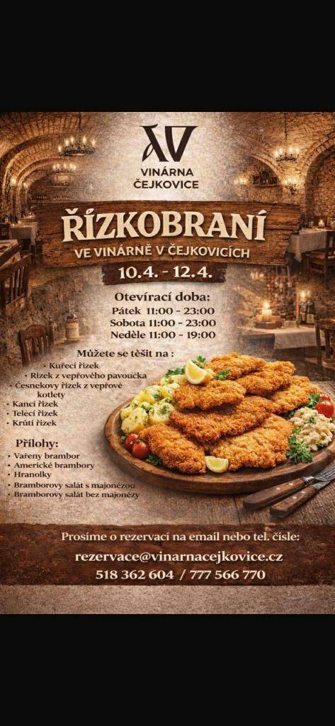 Kdy: 10.4. - 12.4.  Kde: Vinárna Čejkovice