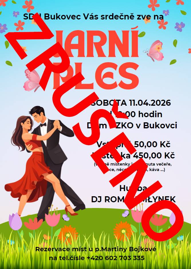 Jarní ples - Z R U Š E N O!