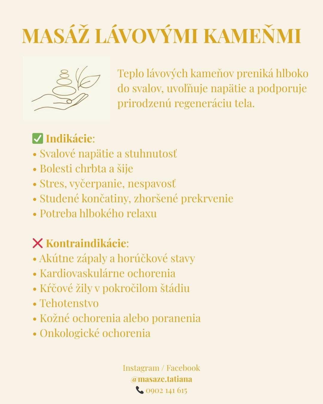 Cítiš napätie v chrbte?  Únavu, ktorá sa nedá „vyspať“? 😴 Masáž lávovými kameňmi 🔥uvoľní svaly, prehrieva do hĺbky a prinesie úľavu, ktorú pocítiš okamžite. 💆♀️   Dopraj si hodinu, ktorá zmení tvoj deň. 🌿 ✨ Rezervuj si svoj termín ešte dnes.  . . . #novinka #termoterapia #lavovekamene #relax #caspreseba