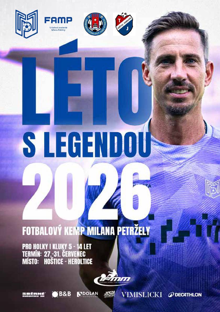 Máme skvělou zprávu pro všechny mladé sportovce a sportovkyně! V sousedních Hošticích-Herolticích se v létě uskuteční prestižní fotbalový kemp pod vedením legendy Milana Petržely.