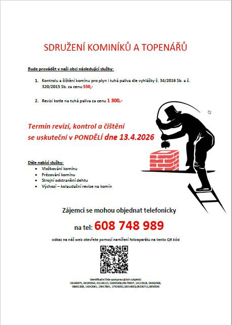 Kominictví - revize kotlů na tuhá paliva 13. 04. 2026