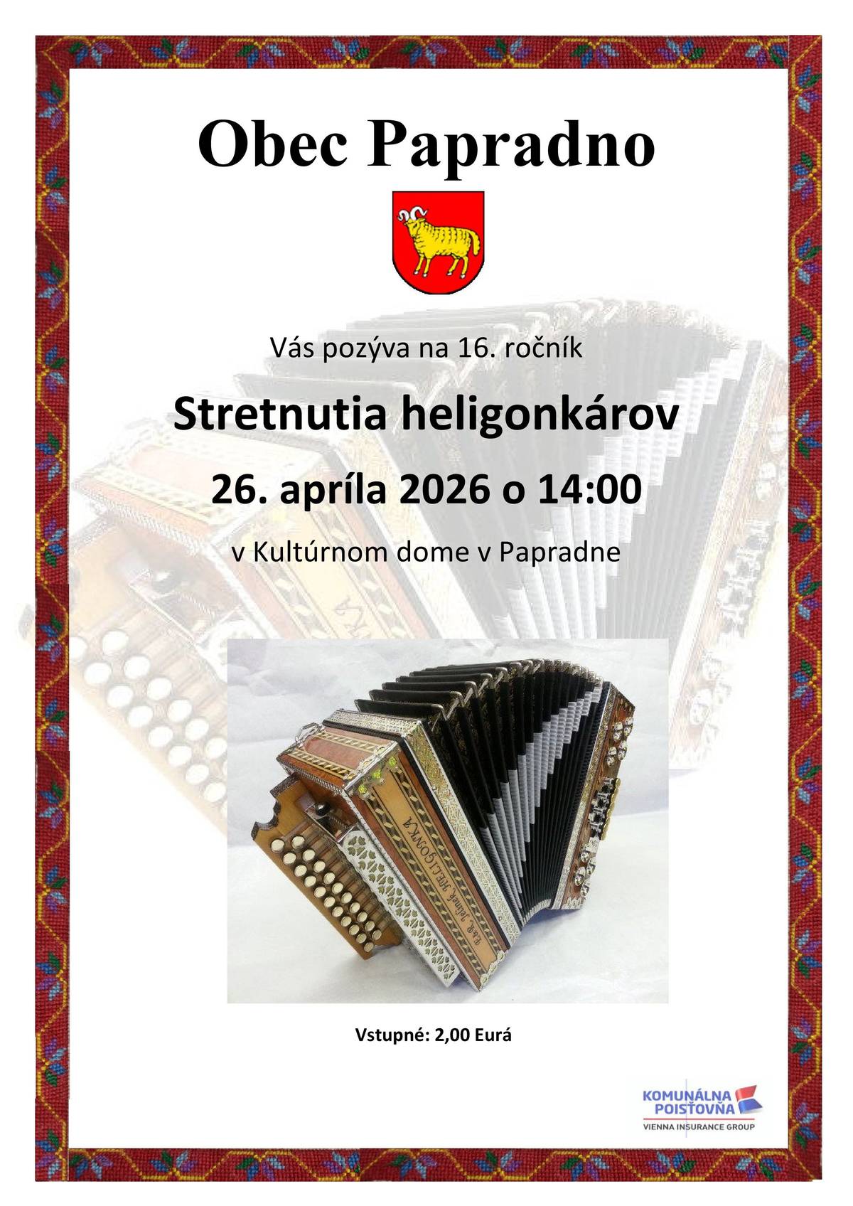 Pozývame Vás na tradičné stretnutie heligonkárov.