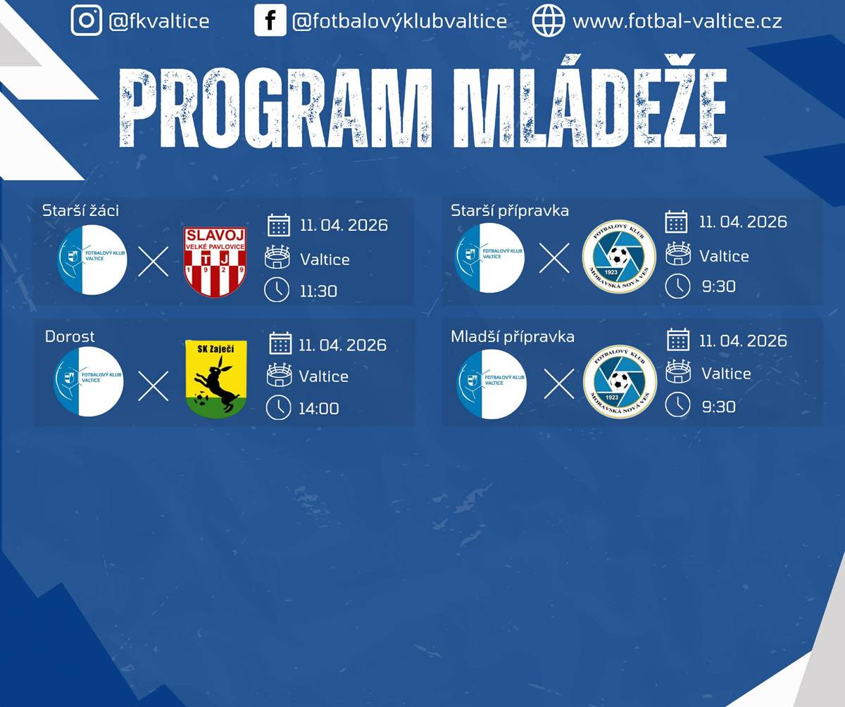 Tento víkend doma odehrají své fotbalového zápasy mládežnické kategorie, přijďte je podpořit. ⚽️