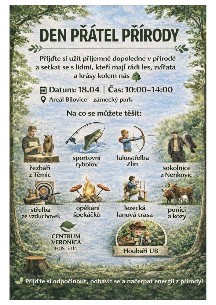 Pozvánka do zámeckého parku v Bílovicích - na Den přátel přírody:
