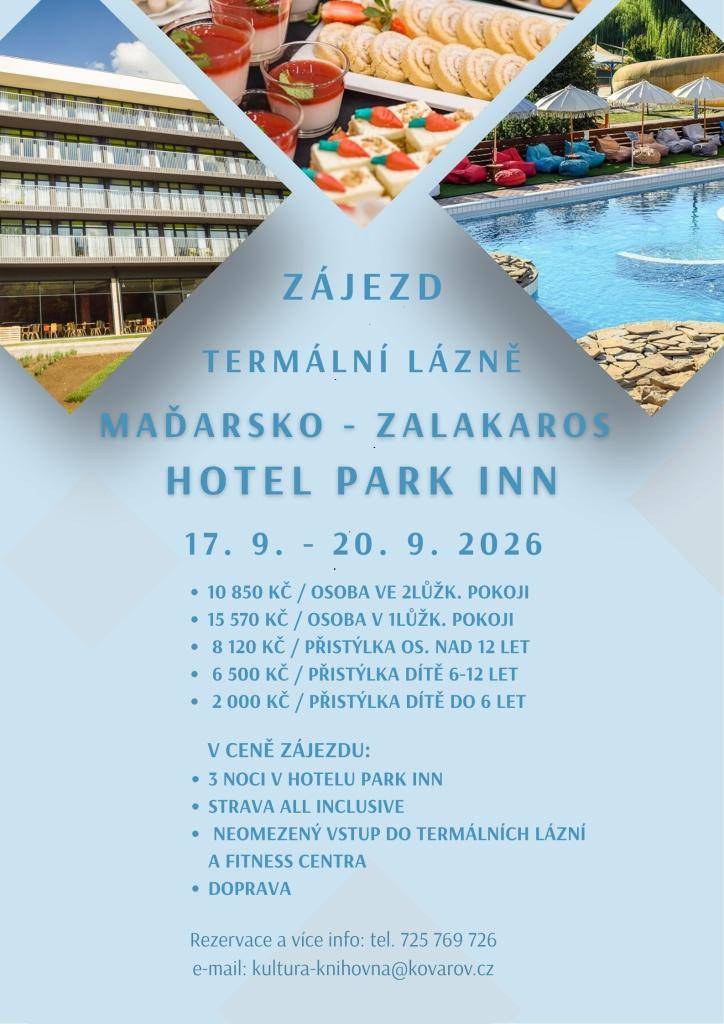 Už nyní si můžete rezervovat svá místa do termálních lázní. Letos vyjedeme do Maďarska.