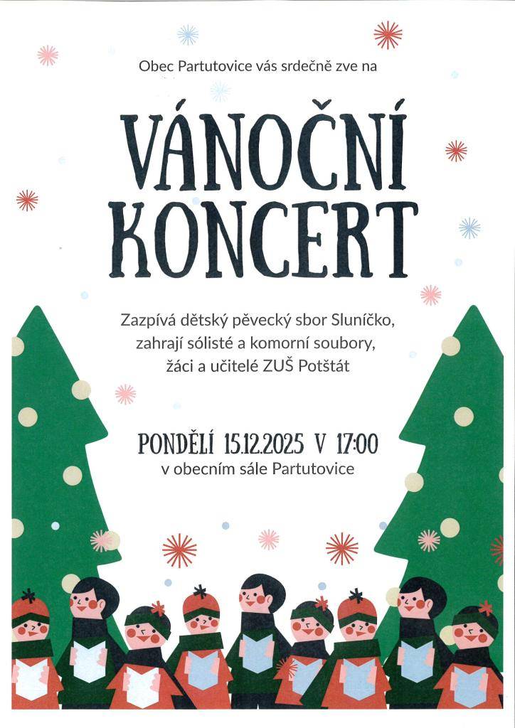 Pozvánka na "Vánoční koncert v Partutovicích"
