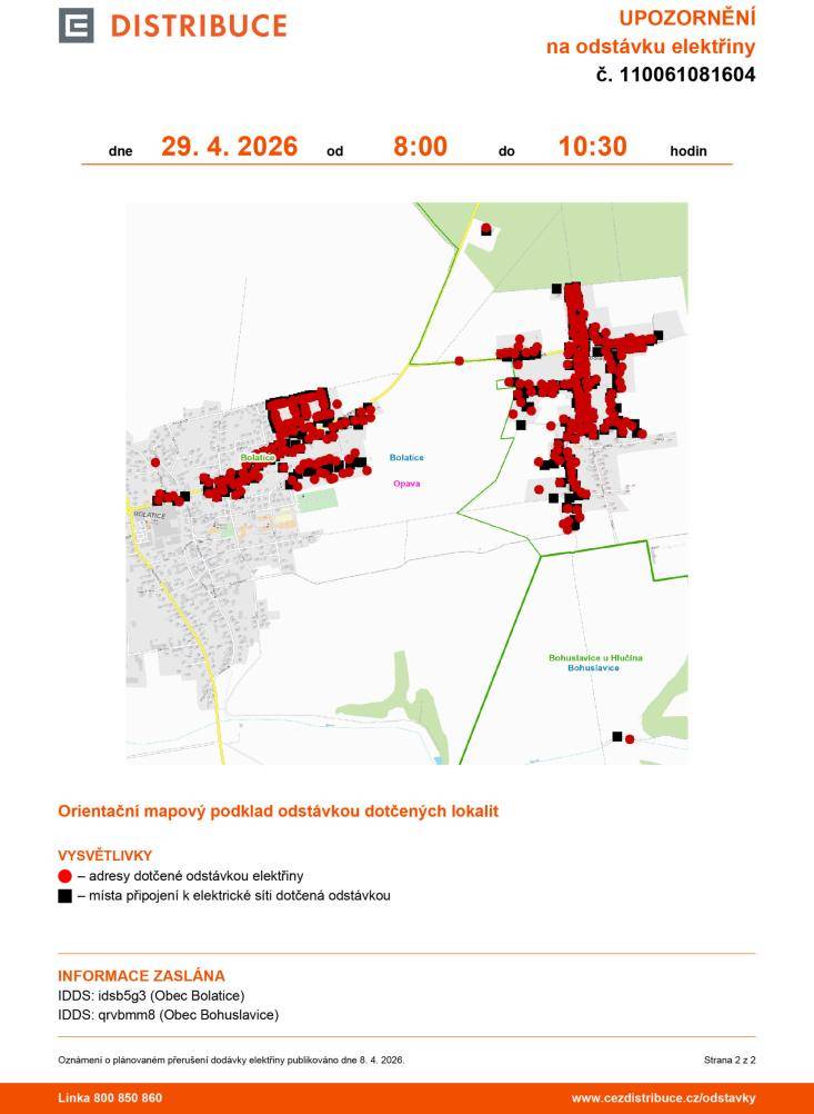 030/2026 - Oznámení o přerušení dodávky elektrické energie - 29.4.2026 Typ: PDF dokument, Velikost: 410.84 kB