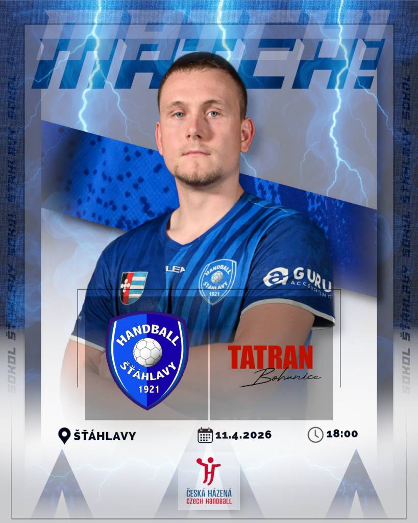 Zveme fanoušky šťáhlavské házené a všechny občany na utkání 18. kola 1. ligy v házené mužů na sobotu dne 11.04.2026 s týmem Tatran Bohunice Brno. Utkání se uskuteční v 18:00 hod. v obecní hale ve Šťáhlavech.