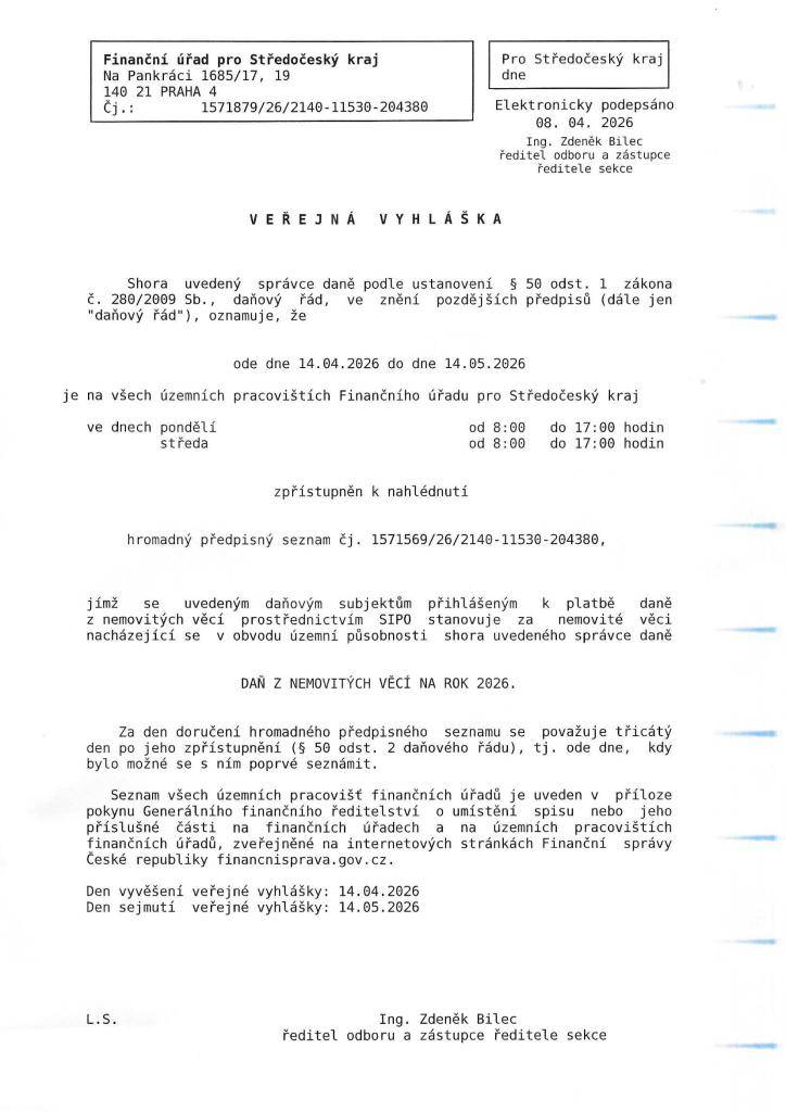 Veřejná vyhláška