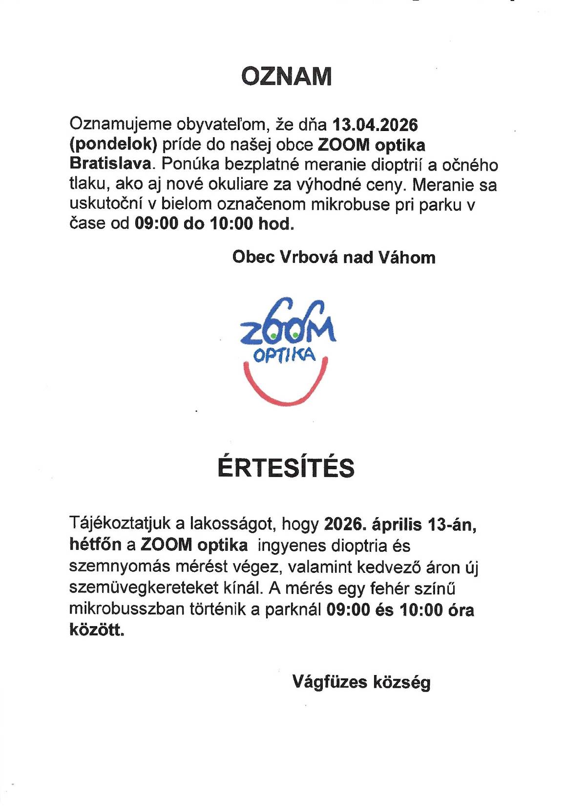 ZOOM optika
