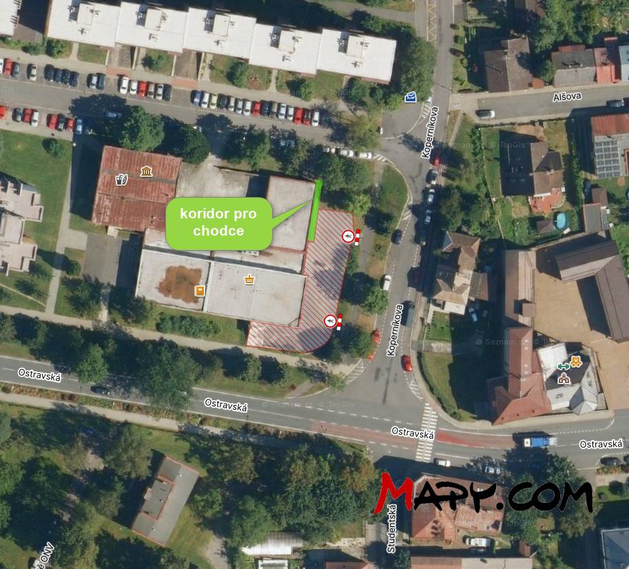 Vážení občané, v termínu od 10. dubna do 8. června 2026 dojde k plánované revitalizaci prostoru před obchodním centrem Hruška v Koperníkově ulici. Tato stavba s sebou přinese dočasné omezení pohybu v bezprostředním okolí prodejny. Hlavní přístupový chodník před budovou bude po celou dobu prací uzavřen, nicméně o své nákupy nepřijdete. Pro všechny zákazníky bude zřízen speciální bezpečný koridor vedoucí z přilehlé komunikace Koperníkovy ulice, který vás spolehlivě dovede až ke vstupu do prodejny. Důvodem této uzavírky je celková rekonstrukce a modernizace plochy u obchodního centra. Prosíme vás o zvýšenou opatrnost při pohybu v blízkosti staveniště a děkujeme za pochopení i trpělivost během revitalizace veřejného prostoru našeho města.