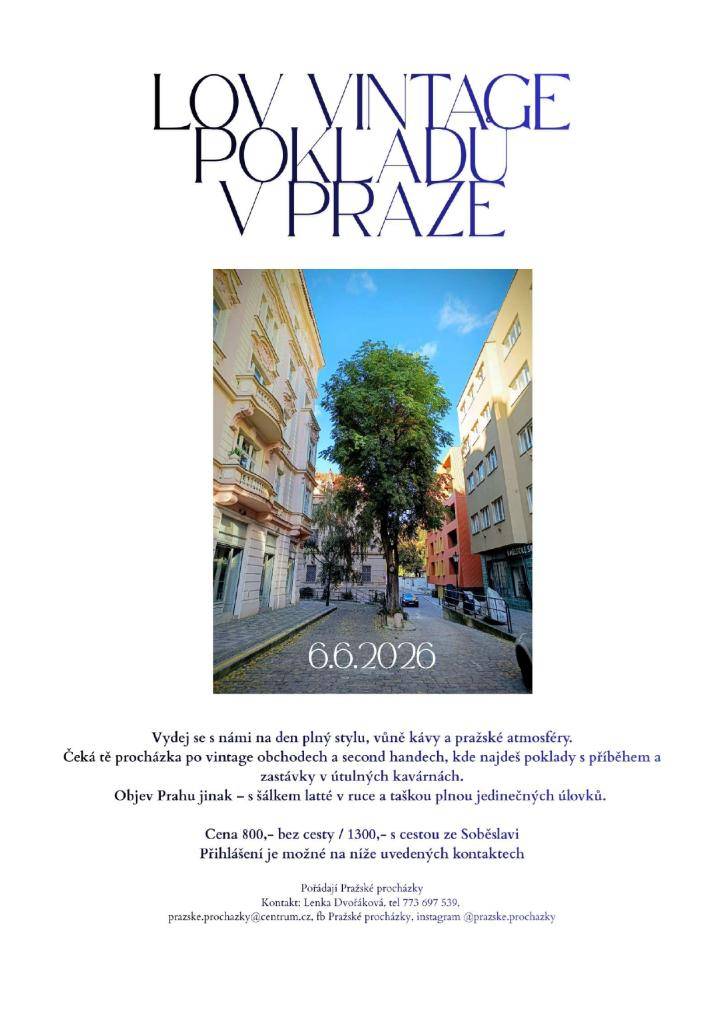 Výlet do Prahy - Lov vintage pokladů v Praze (6. června 2026)